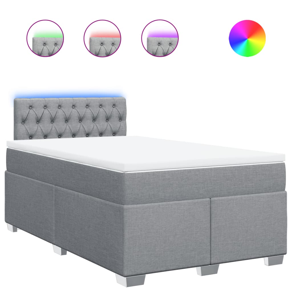 Boxspring met matras stof lichtgrijs 120x200 cm is nu te koop bij PeponiXL, paradijselijk wonen!