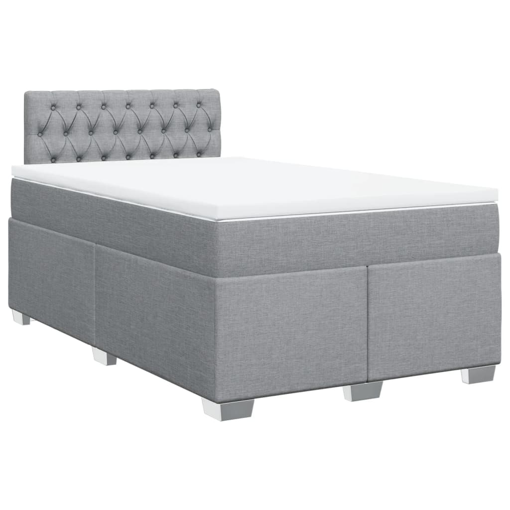 Boxspring met matras stof lichtgrijs 120x200 cm is nu te koop bij PeponiXL, paradijselijk wonen!