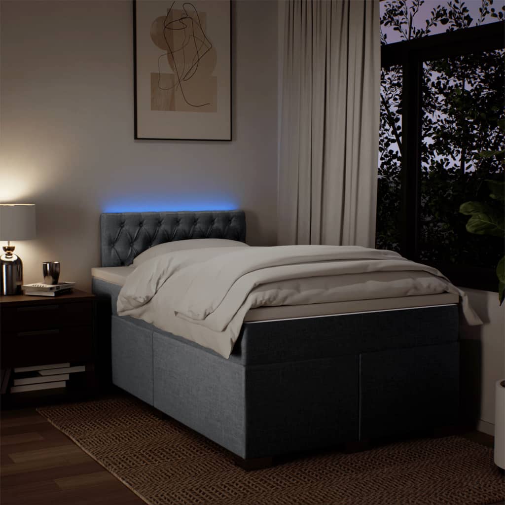 Boxspring met matras stof lichtgrijs 120x200 cm is nu te koop bij PeponiXL, paradijselijk wonen!