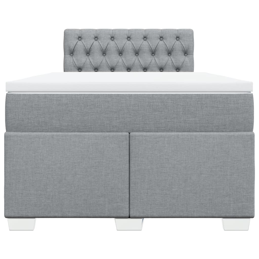 Boxspring met matras stof lichtgrijs 120x200 cm is nu te koop bij PeponiXL, paradijselijk wonen!