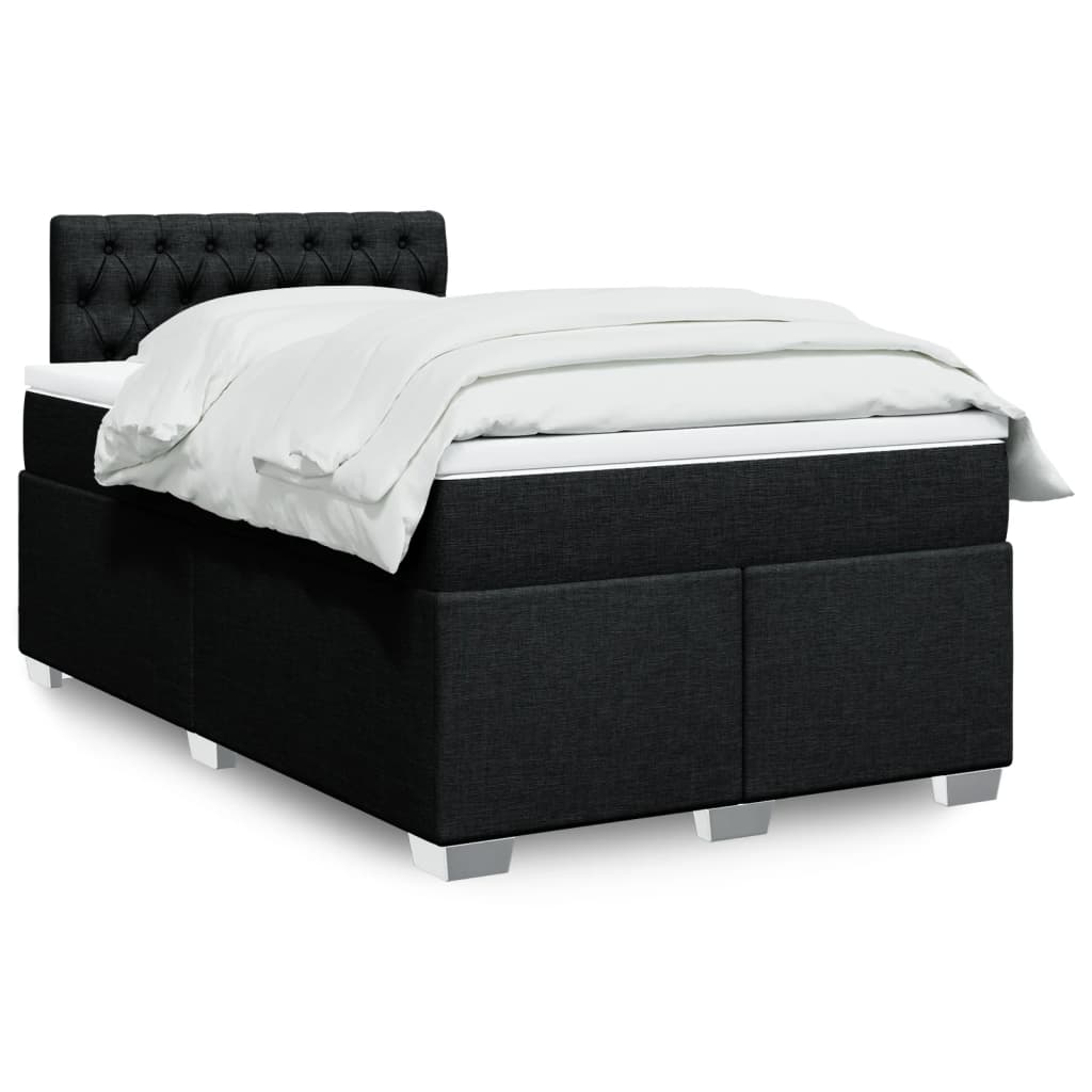 Boxspring met matras stof zwart 120x200 cm is nu te koop bij PeponiXL, paradijselijk wonen!