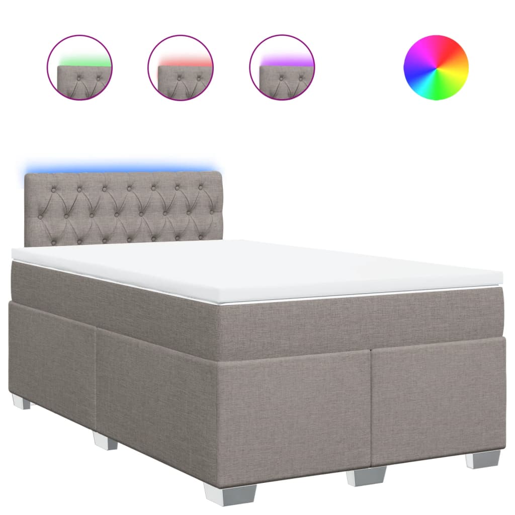 Boxspring met matras stof taupe 120x200 cm is nu te koop bij PeponiXL, paradijselijk wonen!