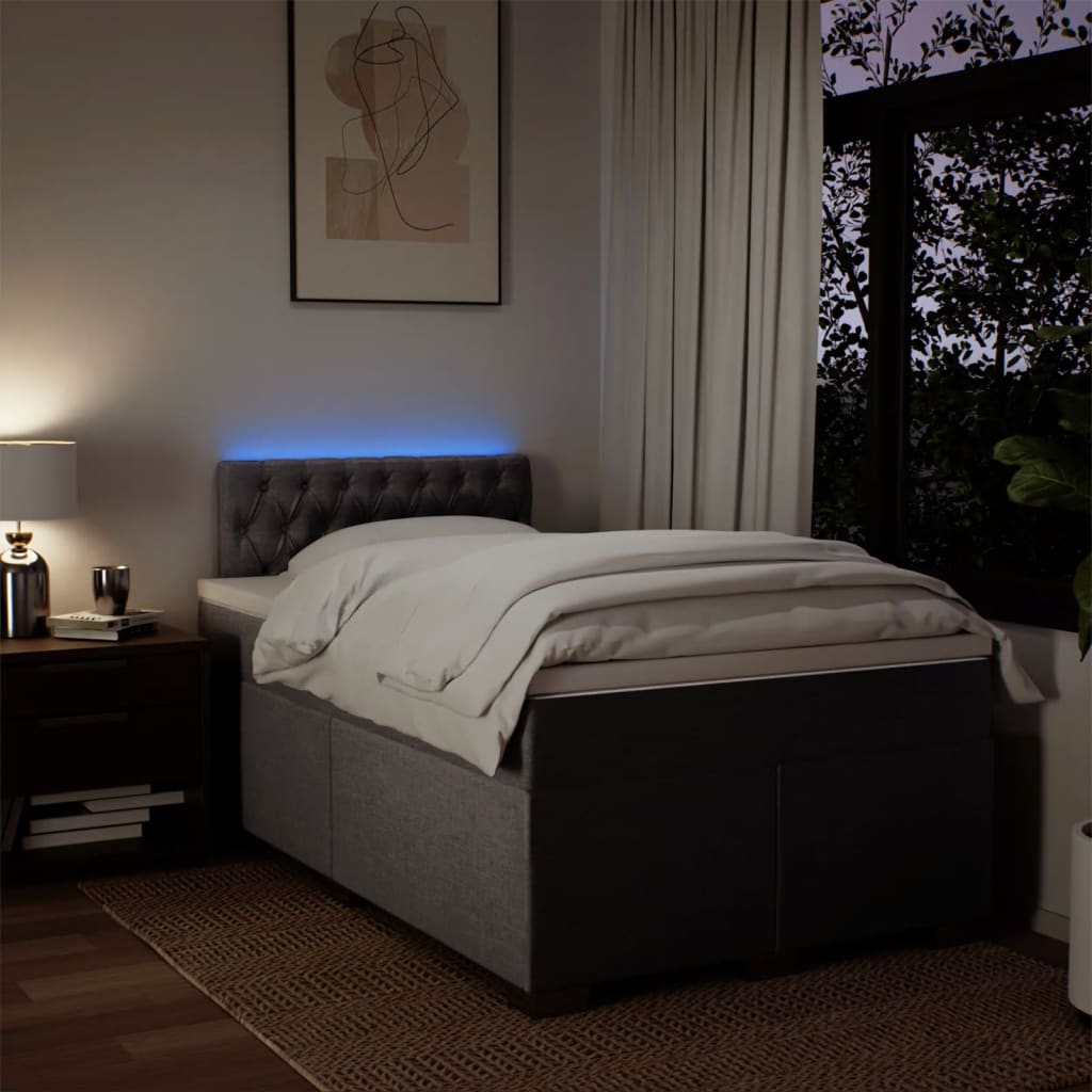 Boxspring met matras stof taupe 120x200 cm is nu te koop bij PeponiXL, paradijselijk wonen!