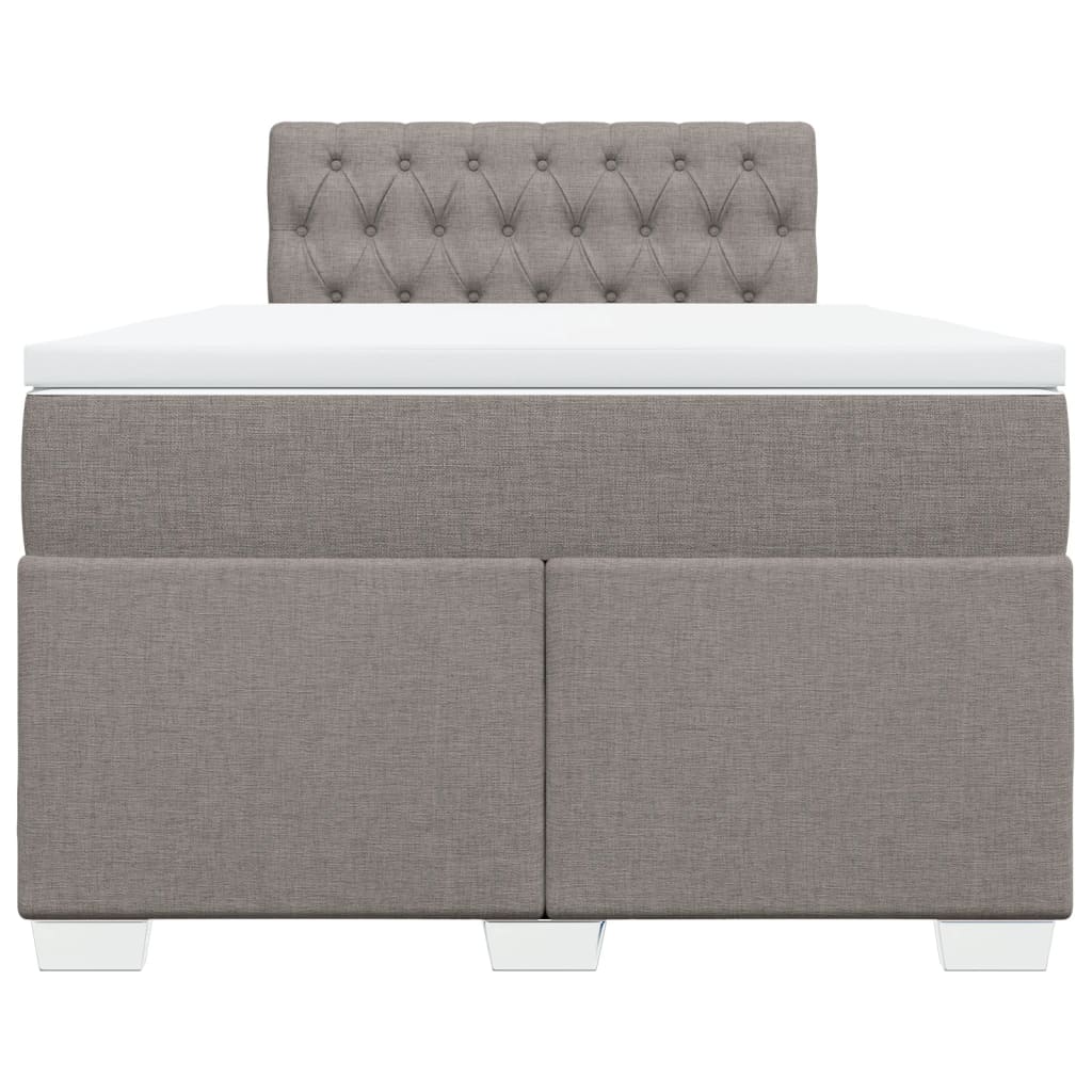 Boxspring met matras stof taupe 120x200 cm is nu te koop bij PeponiXL, paradijselijk wonen!