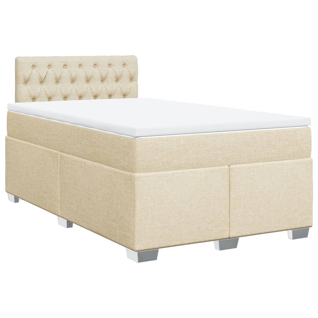Boxspring met matras stof crèmekleurig 120x200 cm is nu te koop bij PeponiXL, paradijselijk wonen!