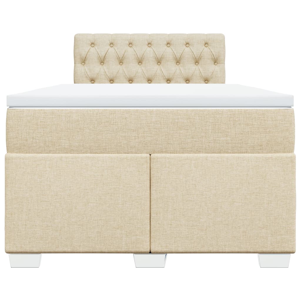 Boxspring met matras stof crèmekleurig 120x200 cm is nu te koop bij PeponiXL, paradijselijk wonen!
