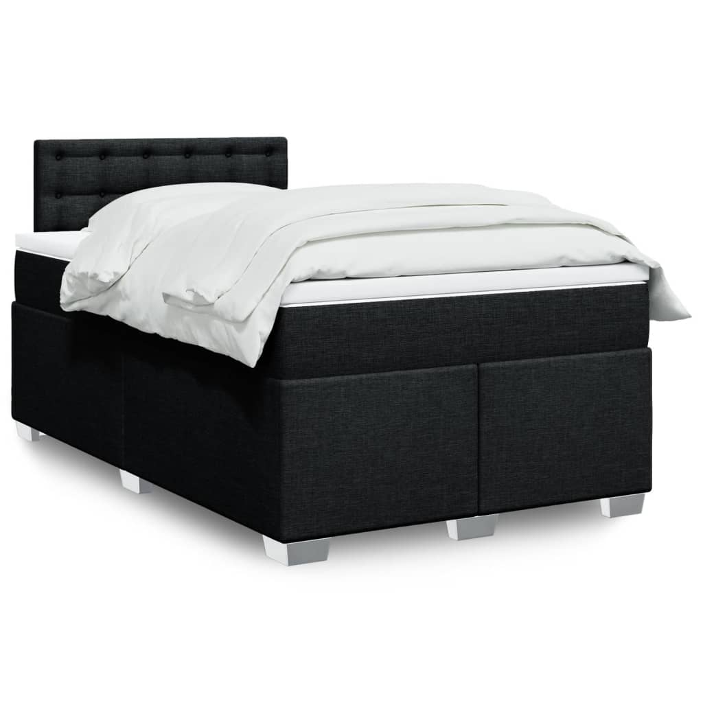 Boxspring met matras stof zwart 120x200 cm is nu te koop bij PeponiXL, paradijselijk wonen!