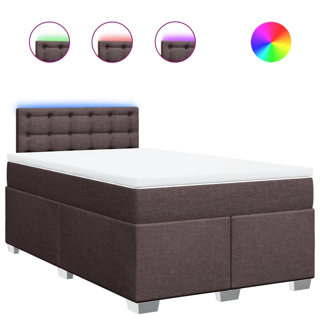 Boxspring met matras stof donkerbruin 120x200 cm is nu te koop bij PeponiXL, paradijselijk wonen!