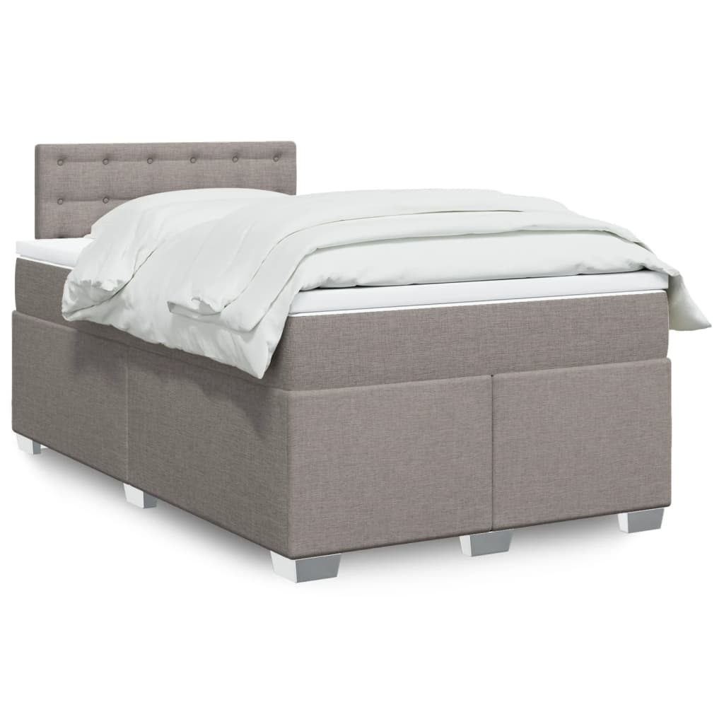 Boxspring met matras stof taupe 120x200 cm is nu te koop bij PeponiXL, paradijselijk wonen!
