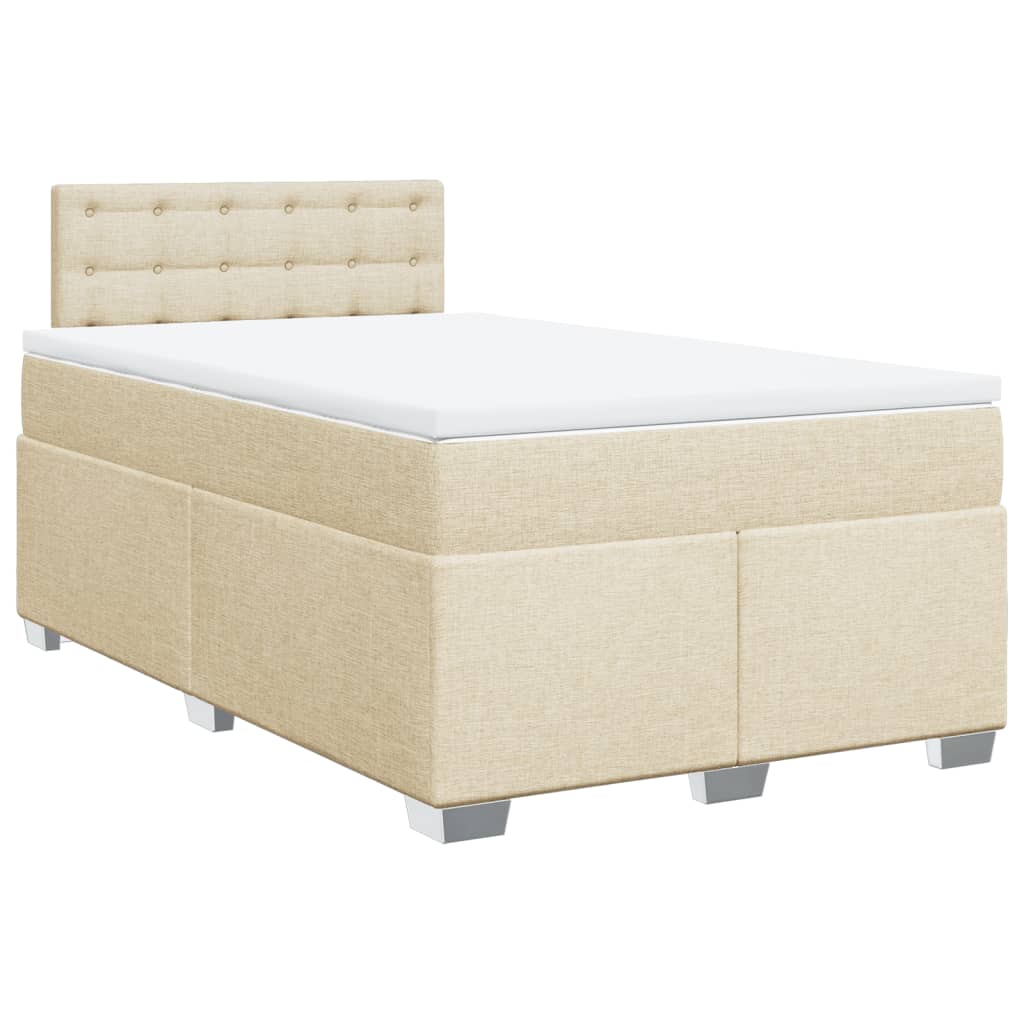 Boxspring met matras stof crèmekleurig 120x200 cm is nu te koop bij PeponiXL, paradijselijk wonen!