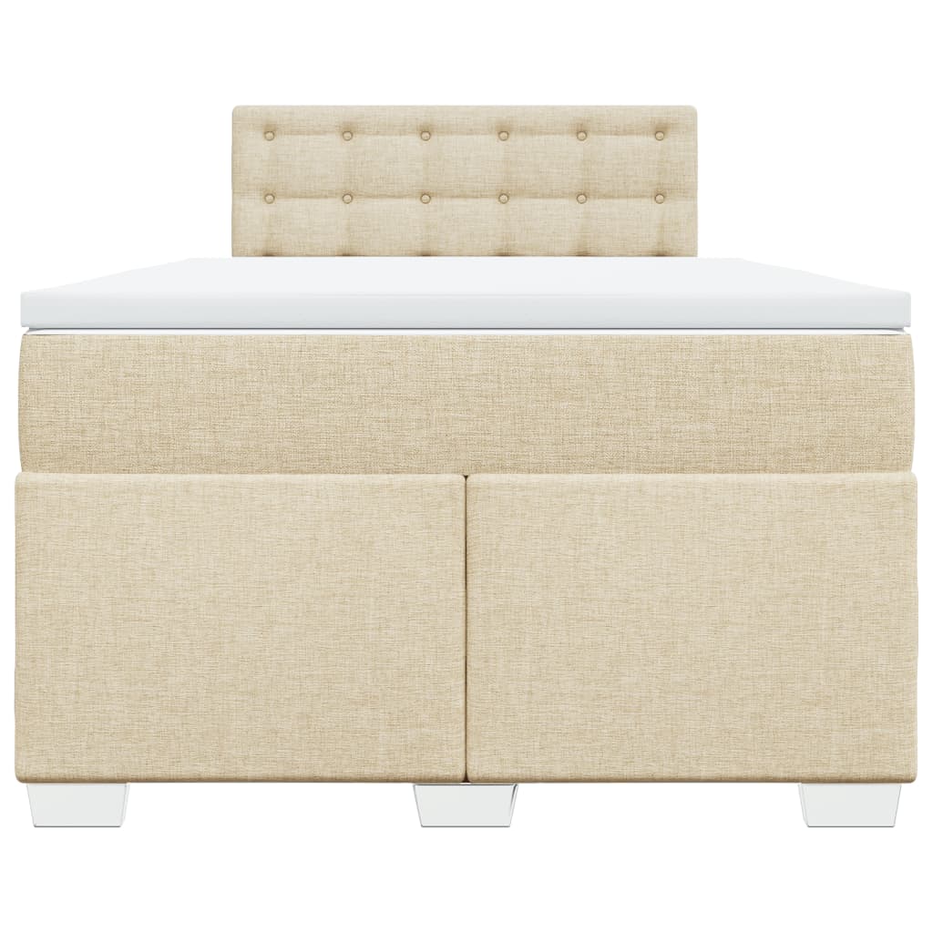 Boxspring met matras stof crèmekleurig 120x200 cm is nu te koop bij PeponiXL, paradijselijk wonen!