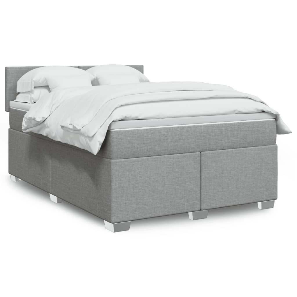 Boxspring met matras stof lichtgrijs 140x190 cm is nu te koop bij PeponiXL, paradijselijk wonen!
