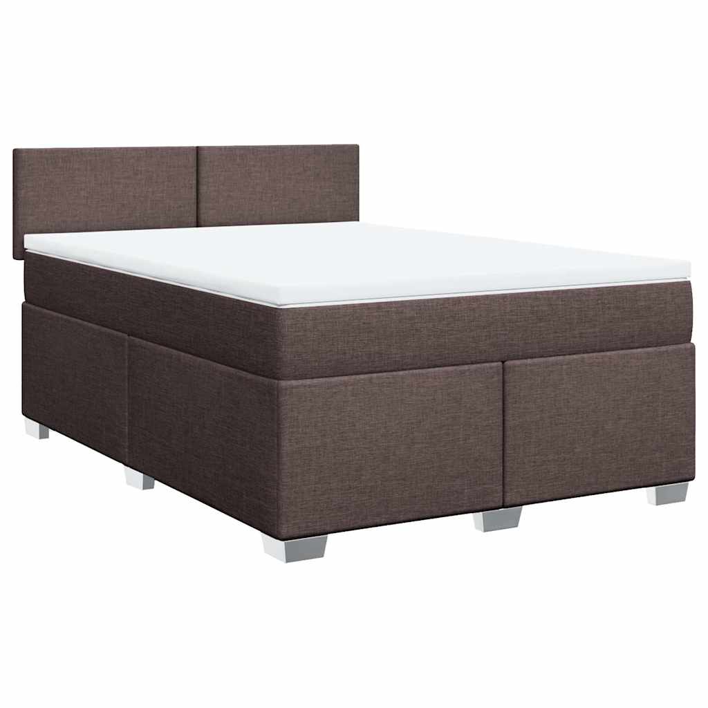 Boxspring met matras stof donkerbruin 140x190 cm is nu te koop bij PeponiXL, paradijselijk wonen!