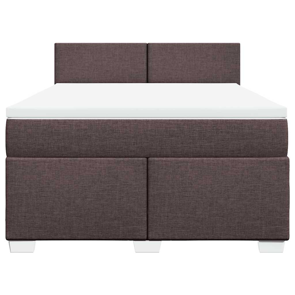 Boxspring met matras stof donkerbruin 140x190 cm is nu te koop bij PeponiXL, paradijselijk wonen!