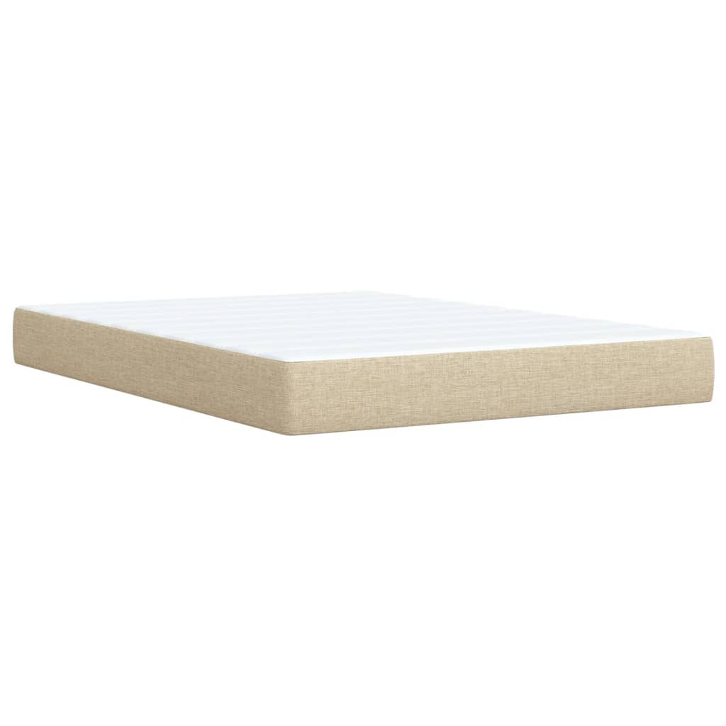 Boxspring met matras stof crèmekleurig 140x190 cm is nu te koop bij PeponiXL, paradijselijk wonen!