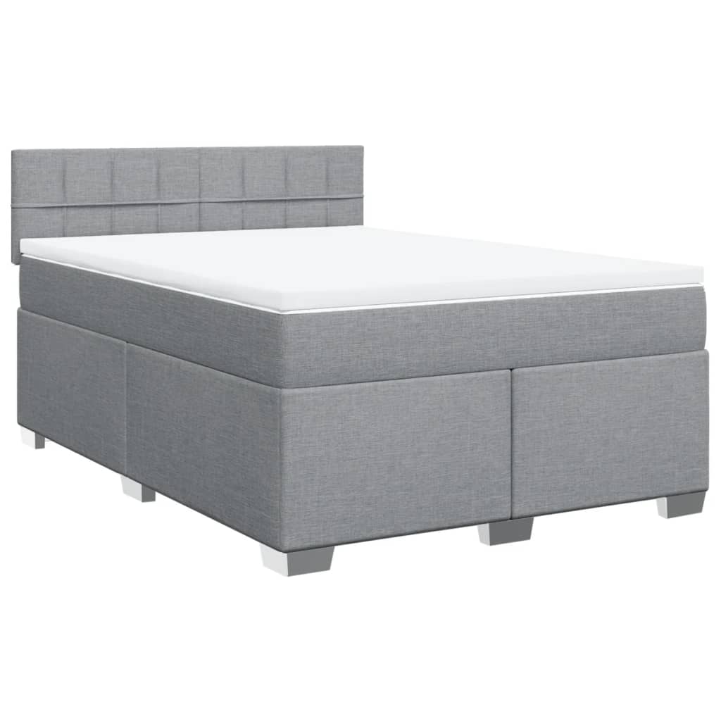 Boxspring met matras stof lichtgrijs 140x190 cm is nu te koop bij PeponiXL, paradijselijk wonen!