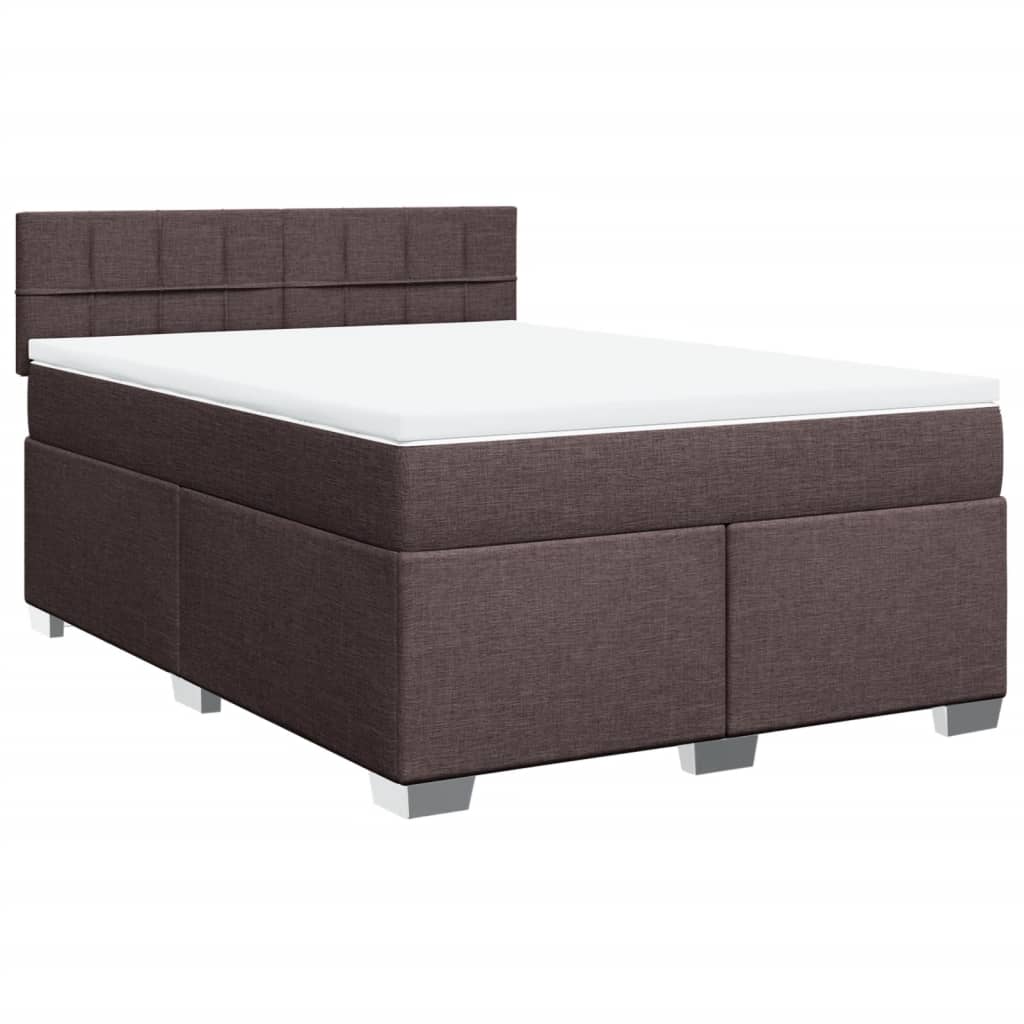 Boxspring met matras stof donkerbruin 140x190 cm is nu te koop bij PeponiXL, paradijselijk wonen!