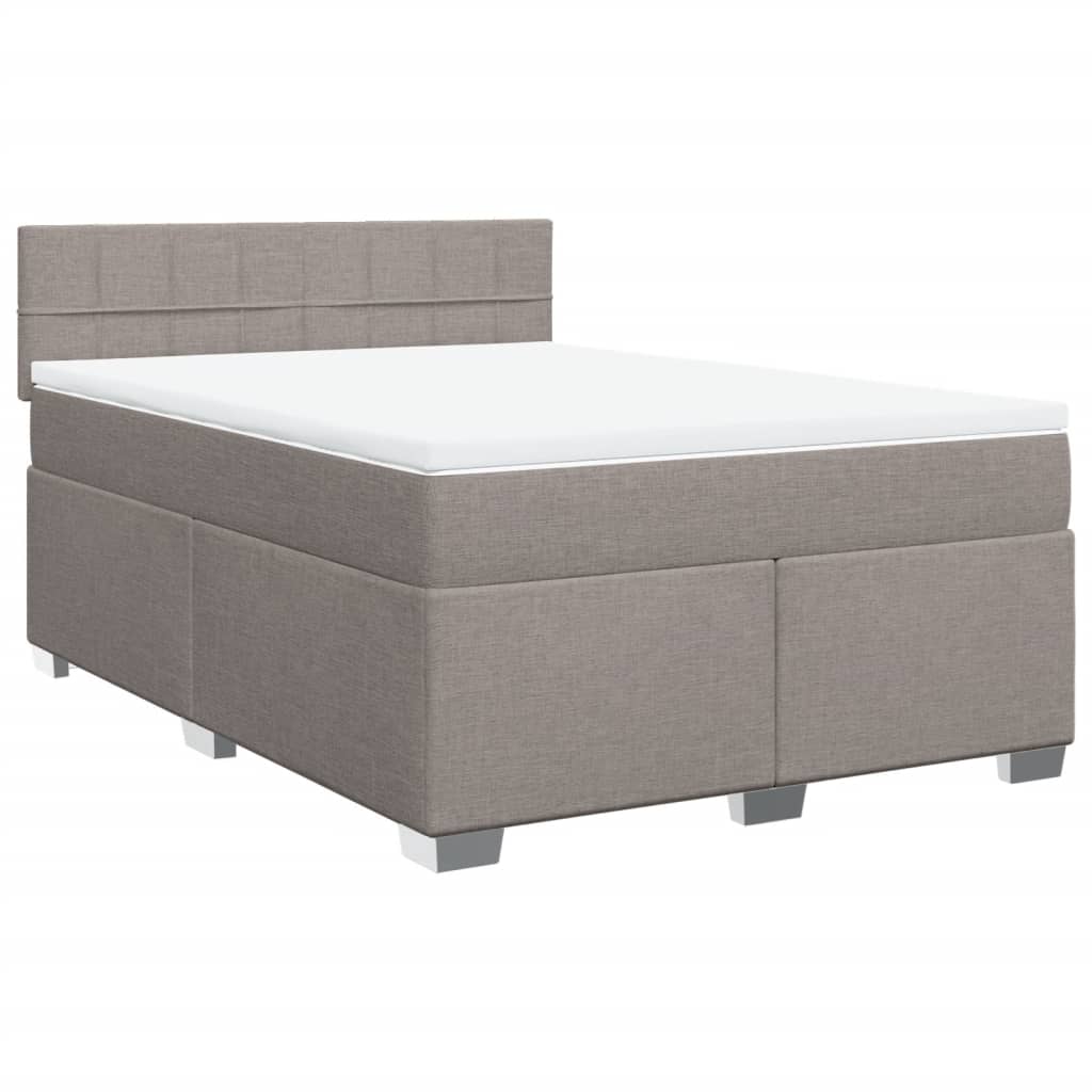Boxspring met matras stof taupe 140x190 cm is nu te koop bij PeponiXL, paradijselijk wonen!