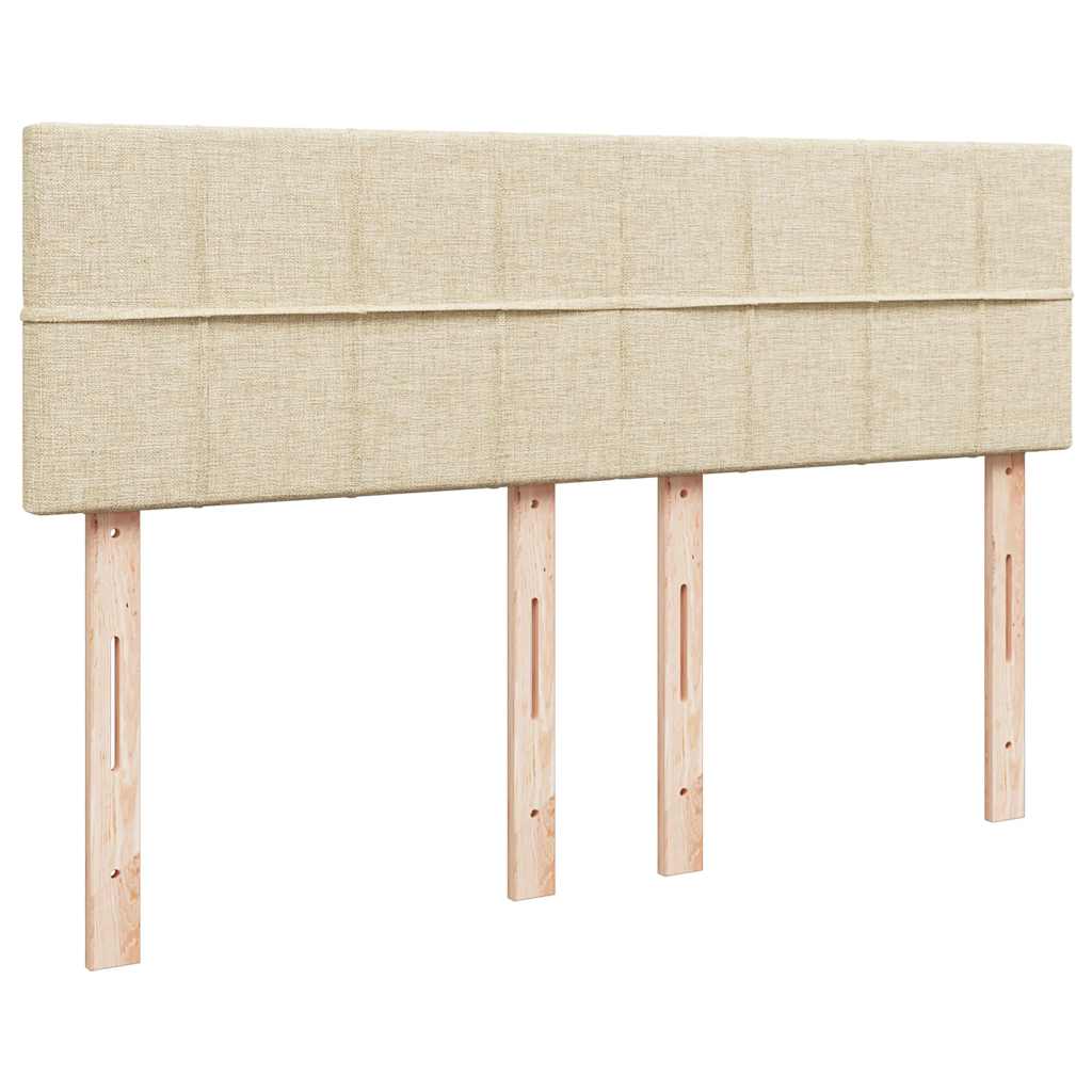 Boxspring met matras stof crèmekleurig 140x190 cm is nu te koop bij PeponiXL, paradijselijk wonen!
