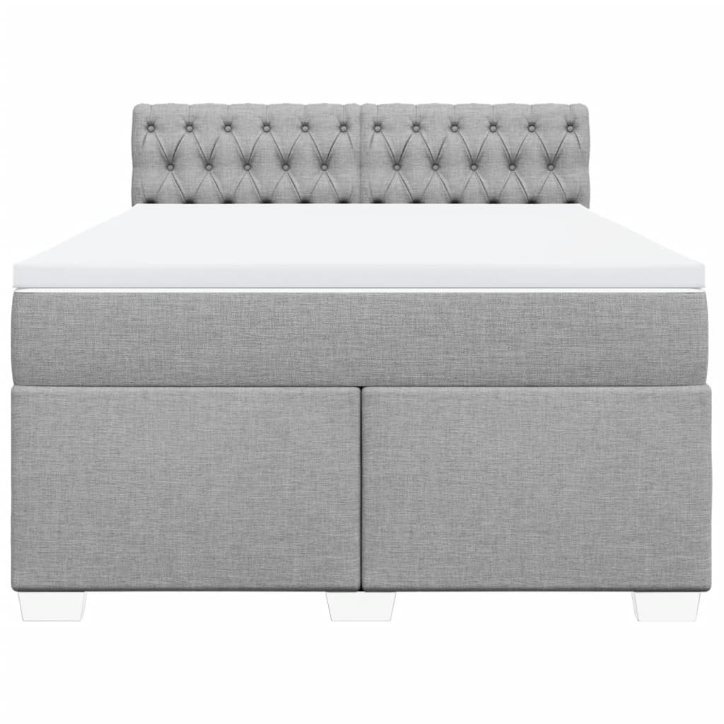 Boxspring met matras stof lichtgrijs 140x190 cm is nu te koop bij PeponiXL, paradijselijk wonen!