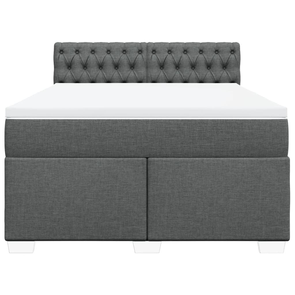 Boxspring met matras stof donkergrijs 140x190 cm is nu te koop bij PeponiXL, paradijselijk wonen!