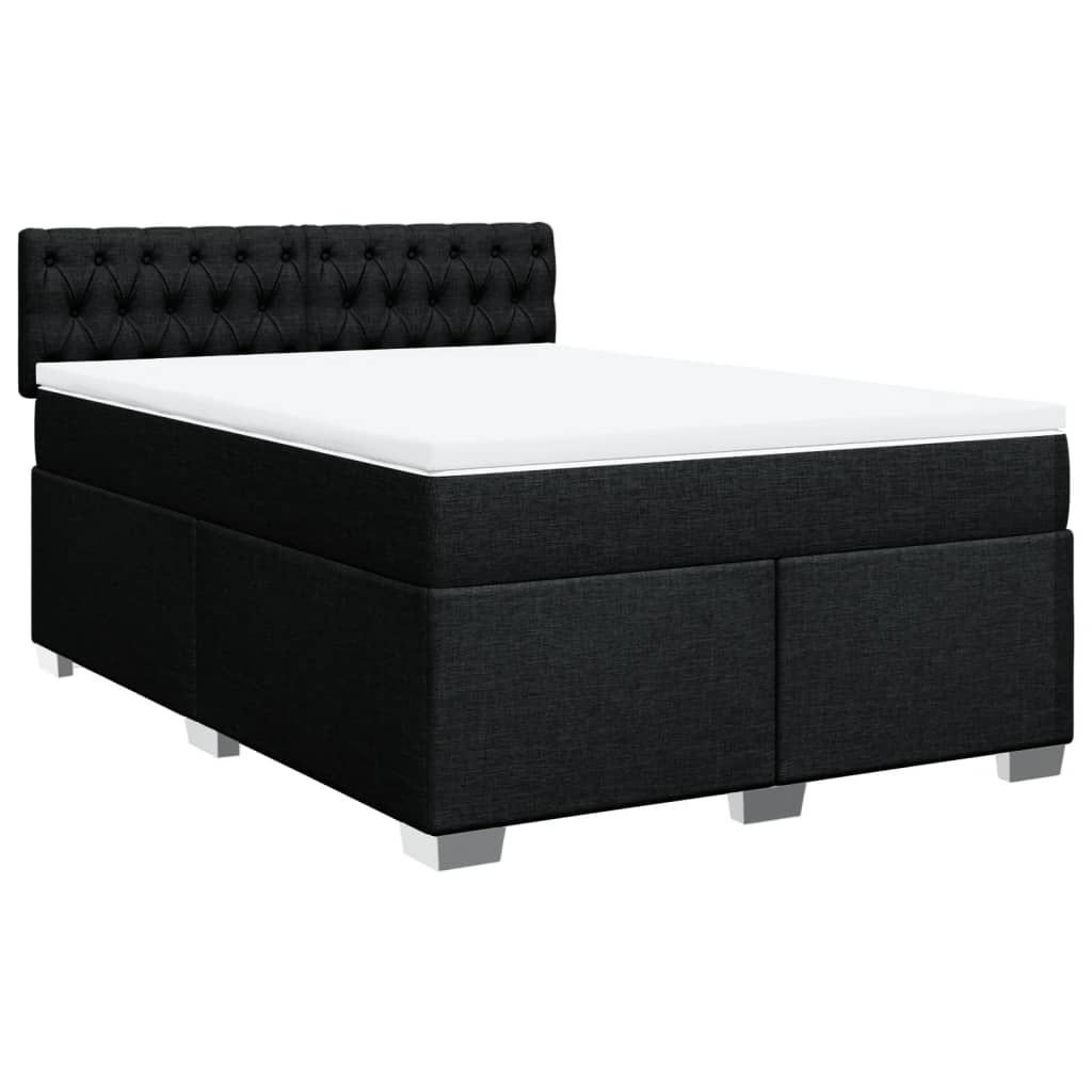 Boxspring met matras stof zwart 140x190 cm is nu te koop bij PeponiXL, paradijselijk wonen!