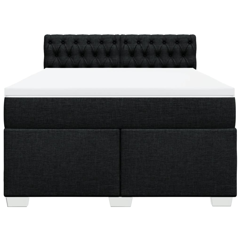 Boxspring met matras stof zwart 140x190 cm is nu te koop bij PeponiXL, paradijselijk wonen!
