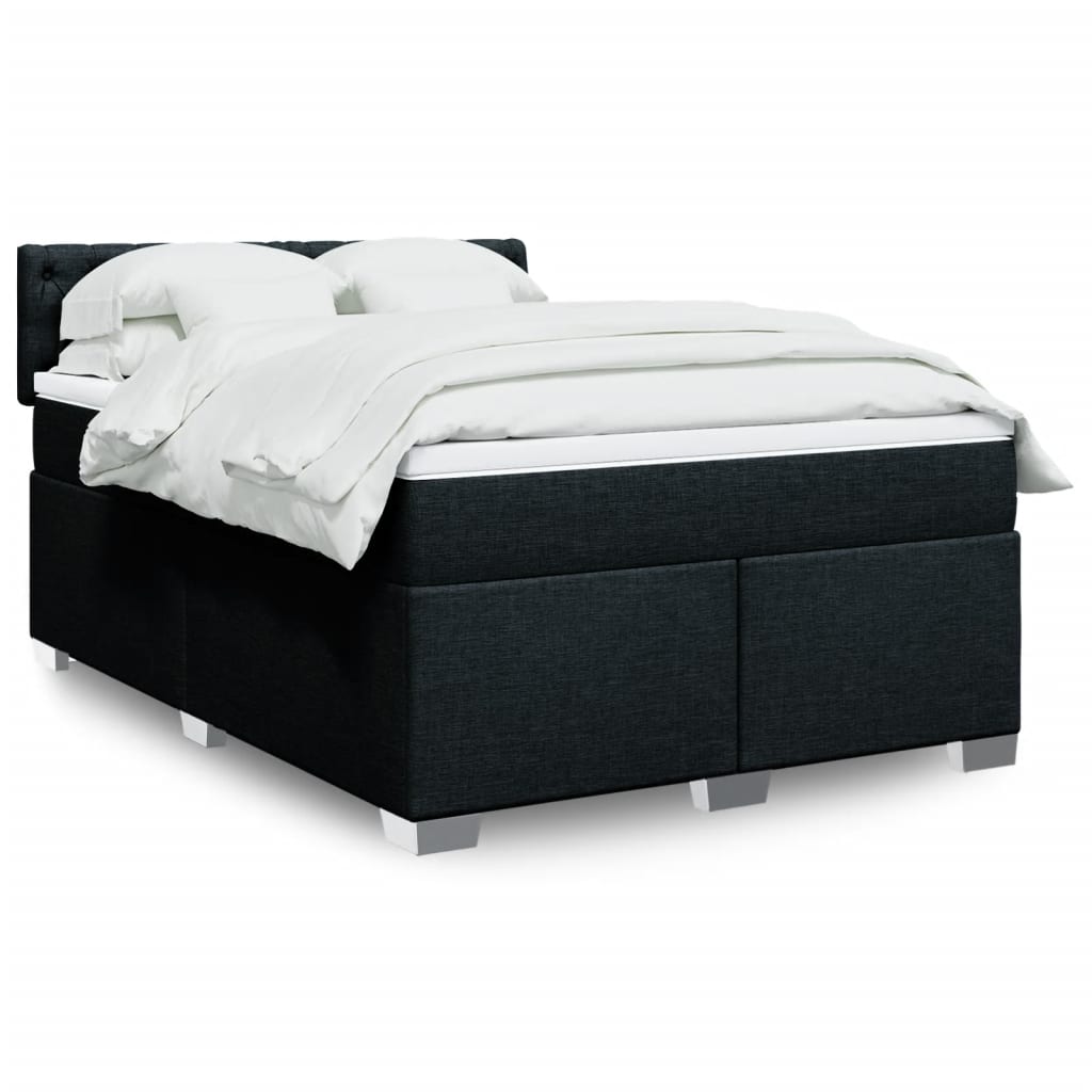 Boxspring met matras stof zwart 140x190 cm is nu te koop bij PeponiXL, paradijselijk wonen!