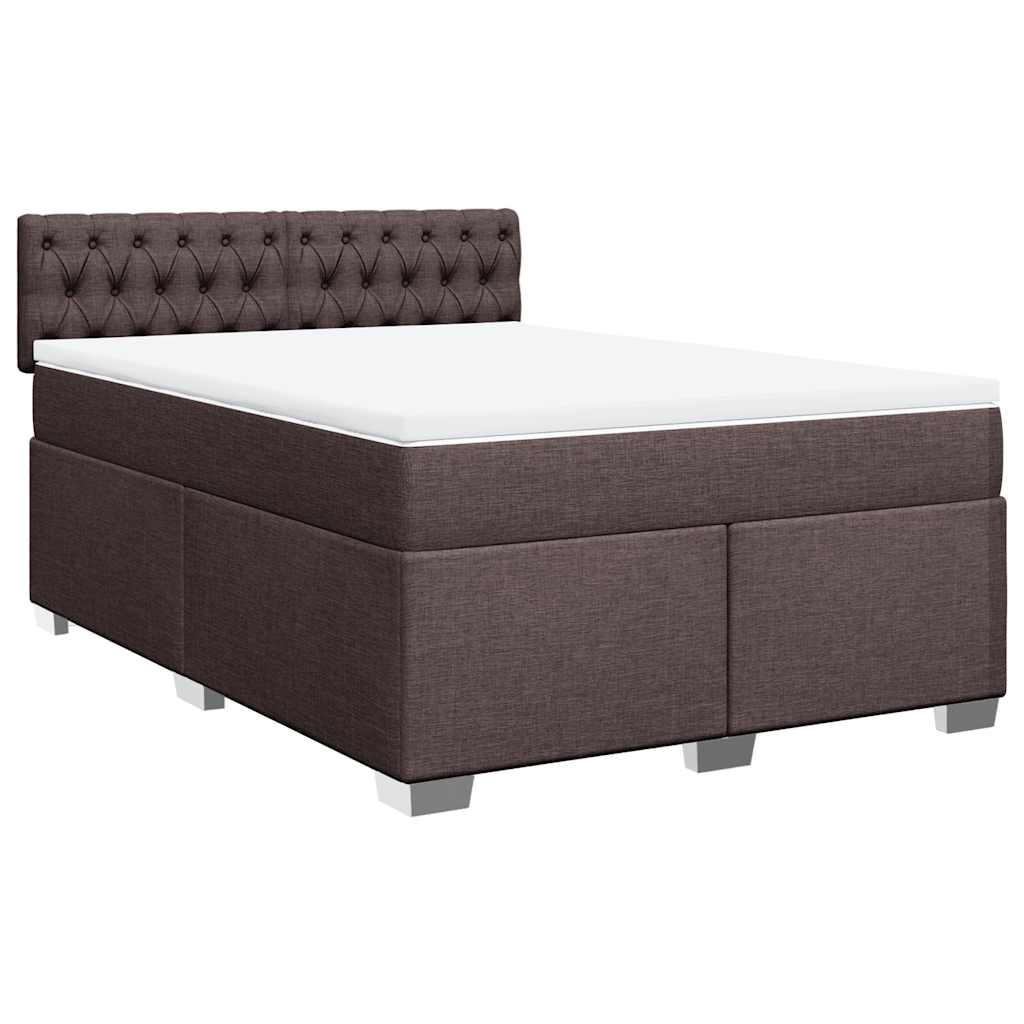 Boxspring met matras stof donkerbruin 140x190 cm is nu te koop bij PeponiXL, paradijselijk wonen!