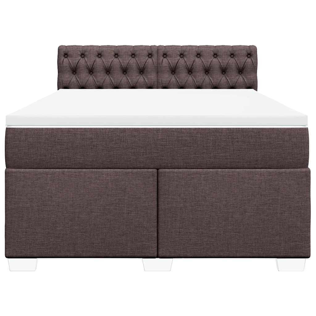 Boxspring met matras stof donkerbruin 140x190 cm is nu te koop bij PeponiXL, paradijselijk wonen!