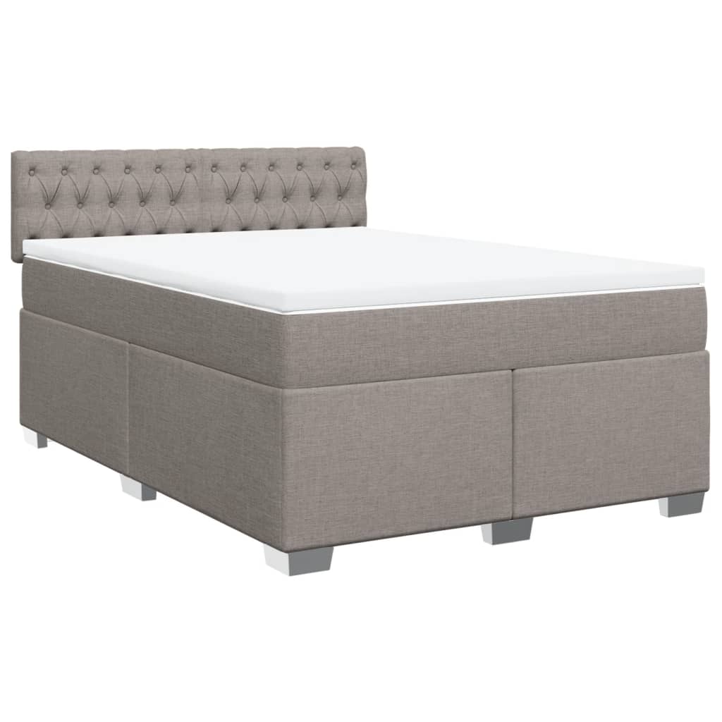 Boxspring met matras stof taupe 140x190 cm is nu te koop bij PeponiXL, paradijselijk wonen!