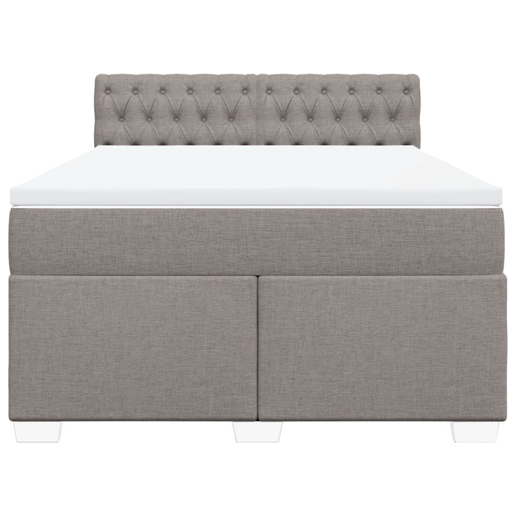 Boxspring met matras stof taupe 140x190 cm is nu te koop bij PeponiXL, paradijselijk wonen!
