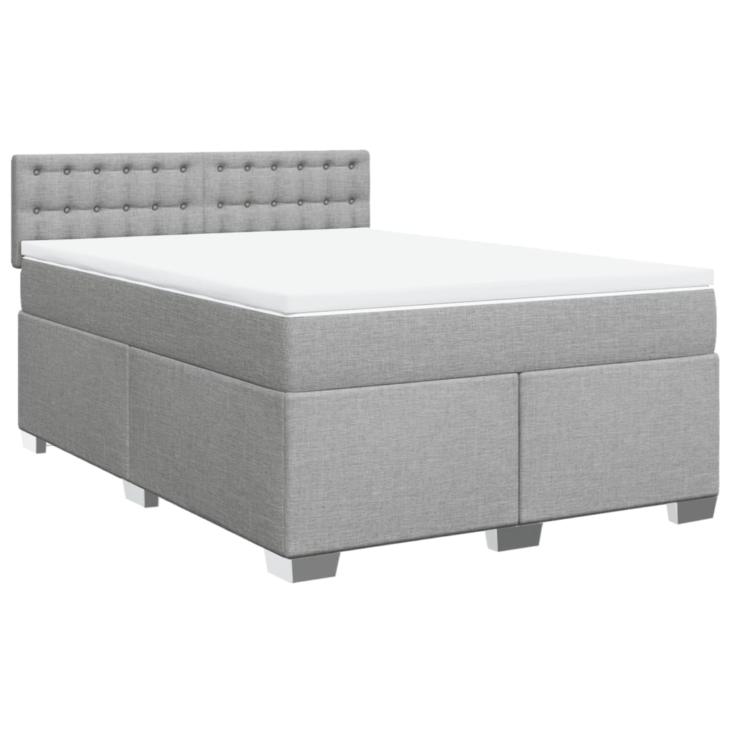 Boxspring met matras stof lichtgrijs 140x190 cm is nu te koop bij PeponiXL, paradijselijk wonen!