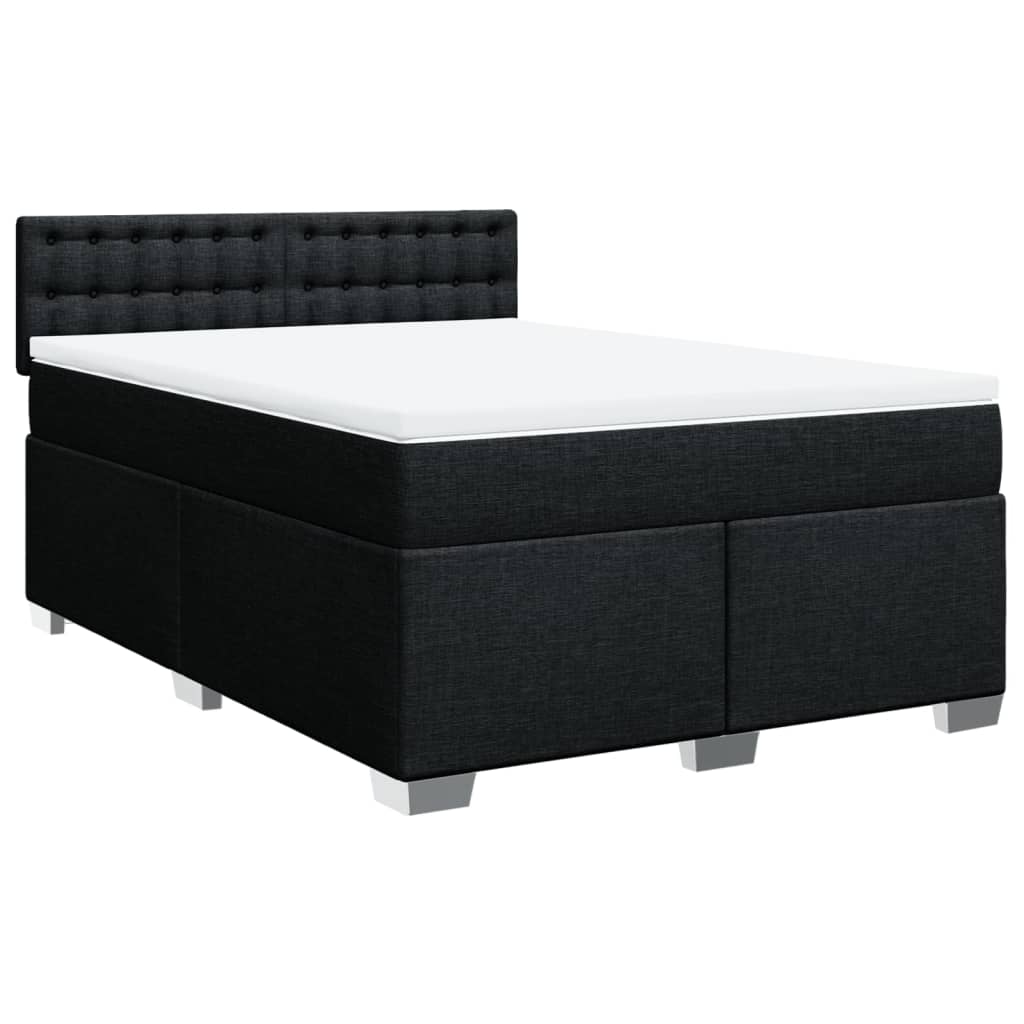 Boxspring met matras stof zwart 140x190 cm is nu te koop bij PeponiXL, paradijselijk wonen!