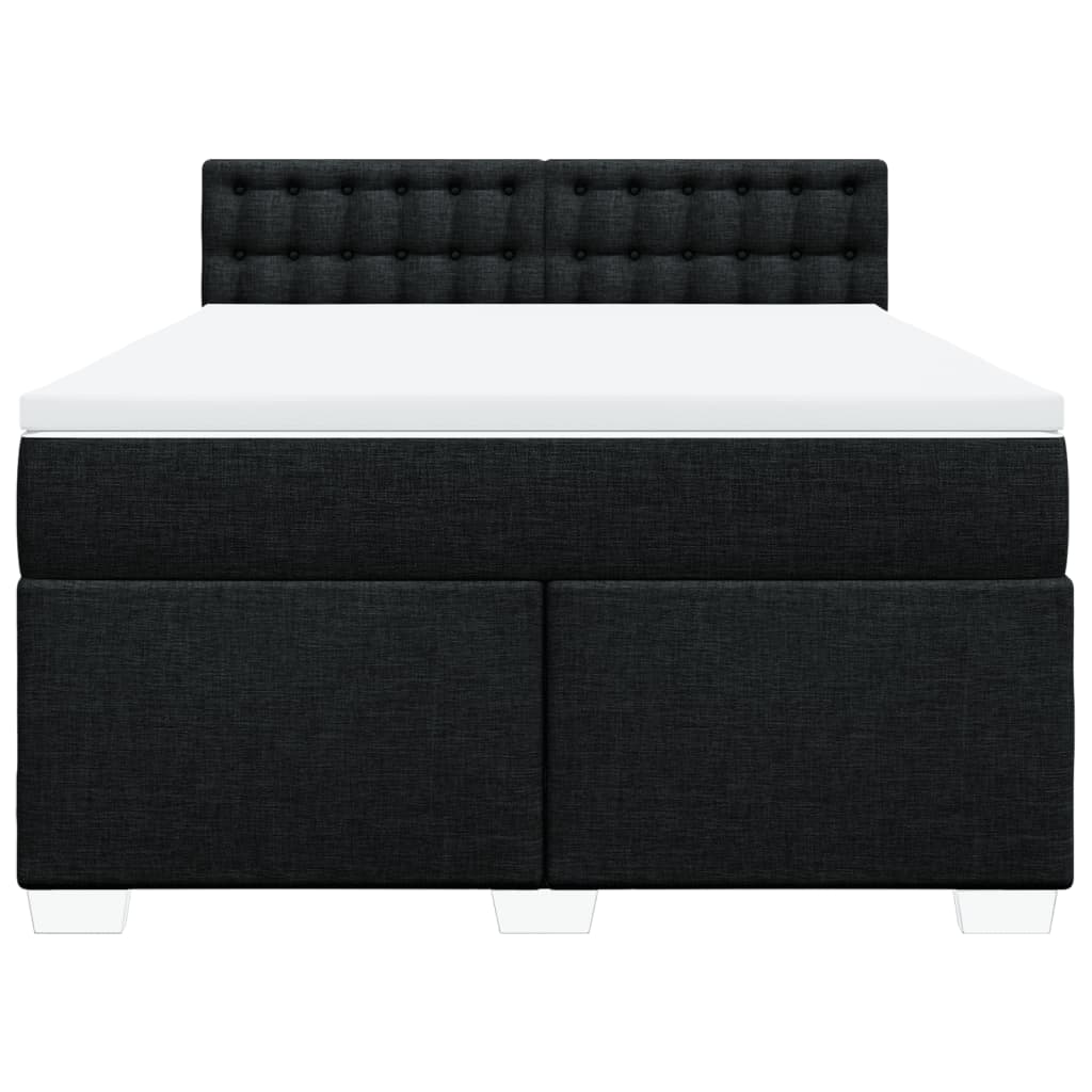 Boxspring met matras stof zwart 140x190 cm is nu te koop bij PeponiXL, paradijselijk wonen!