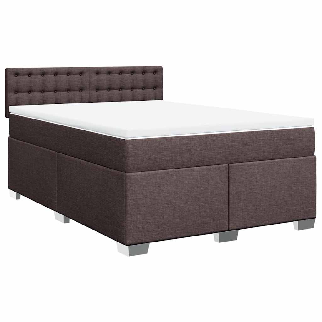 Boxspring met matras stof donkerbruin 140x190 cm is nu te koop bij PeponiXL, paradijselijk wonen!