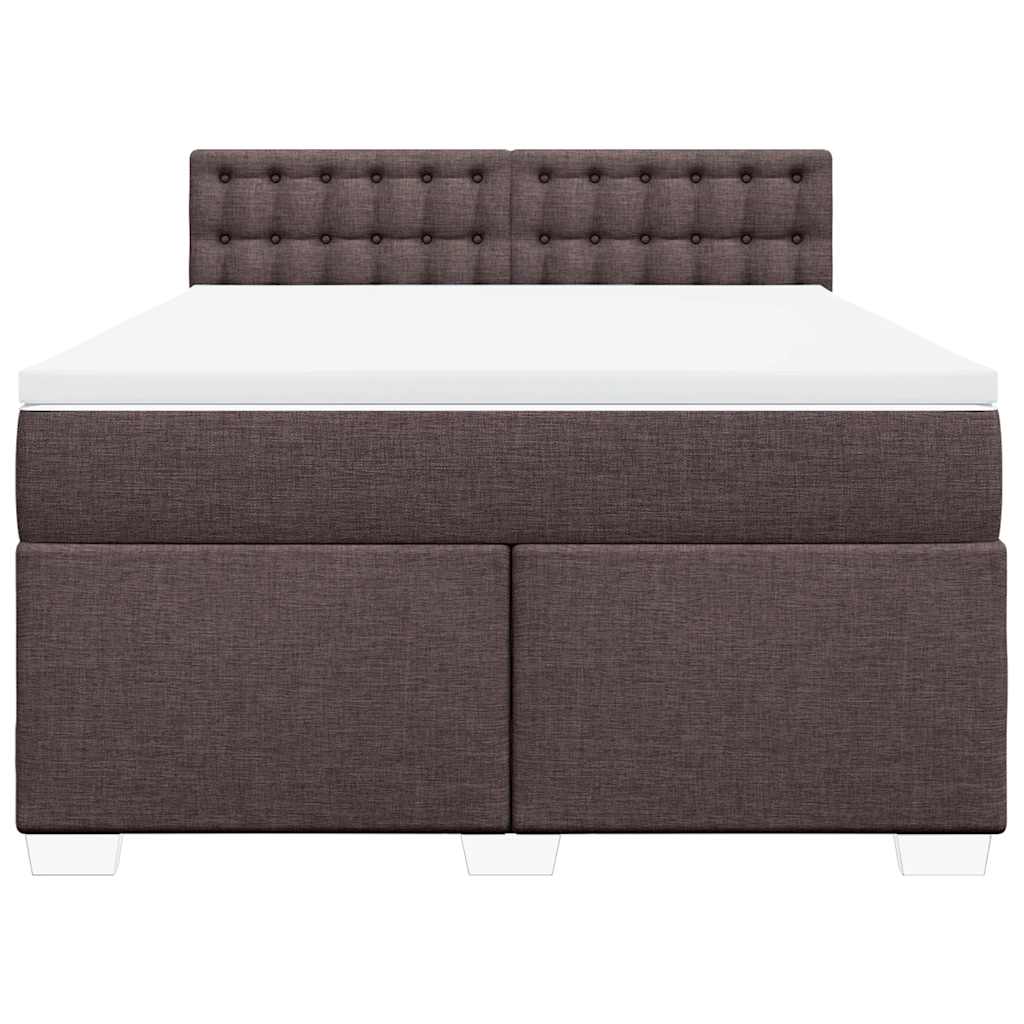 Boxspring met matras stof donkerbruin 140x190 cm is nu te koop bij PeponiXL, paradijselijk wonen!