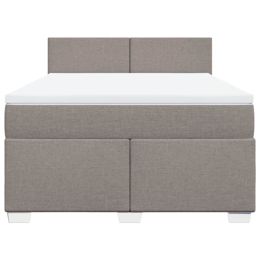 Boxspring met matras stof taupe 140x200 cm is nu te koop bij PeponiXL, paradijselijk wonen!