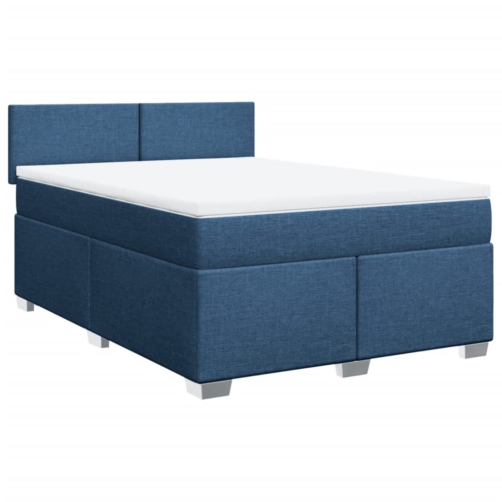 Boxspring met matras stof blauw 140x200 cm is nu te koop bij PeponiXL, paradijselijk wonen!