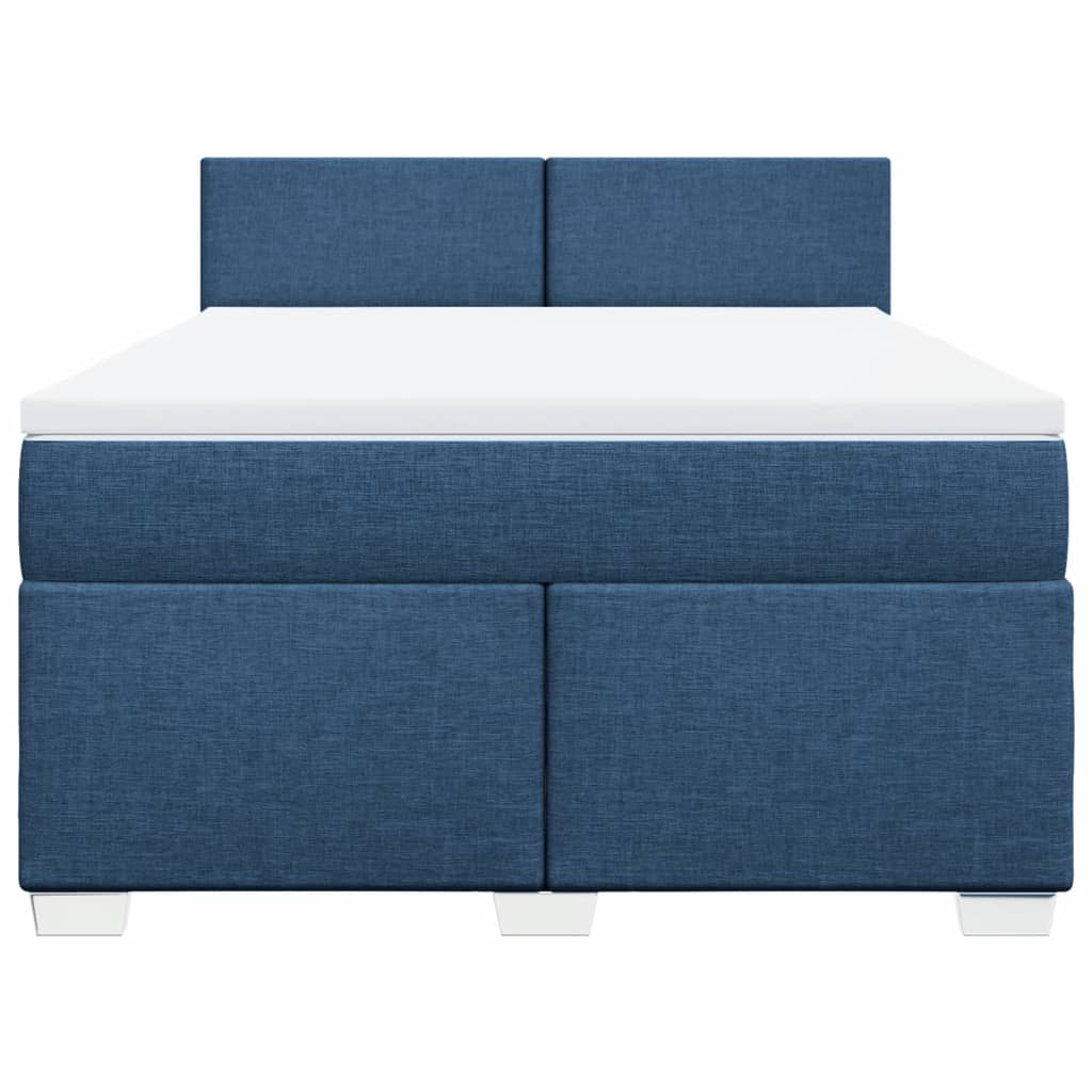 Boxspring met matras stof blauw 140x200 cm is nu te koop bij PeponiXL, paradijselijk wonen!