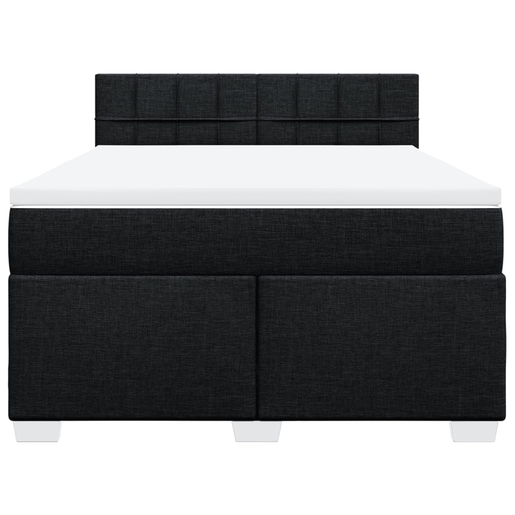 Boxspring met matras stof zwart 140x200 cm is nu te koop bij PeponiXL, paradijselijk wonen!