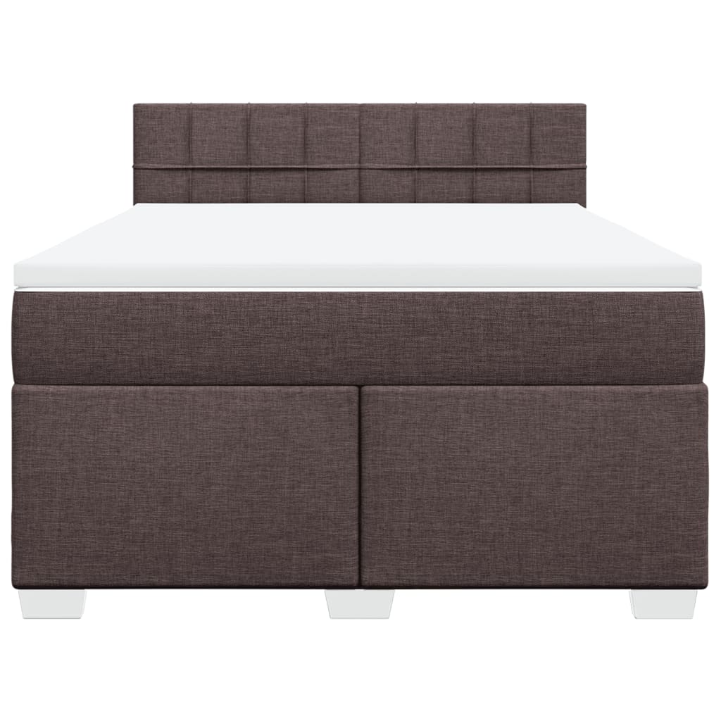 Boxspring met matras stof donkerbruin 140x200 cm is nu te koop bij PeponiXL, paradijselijk wonen!