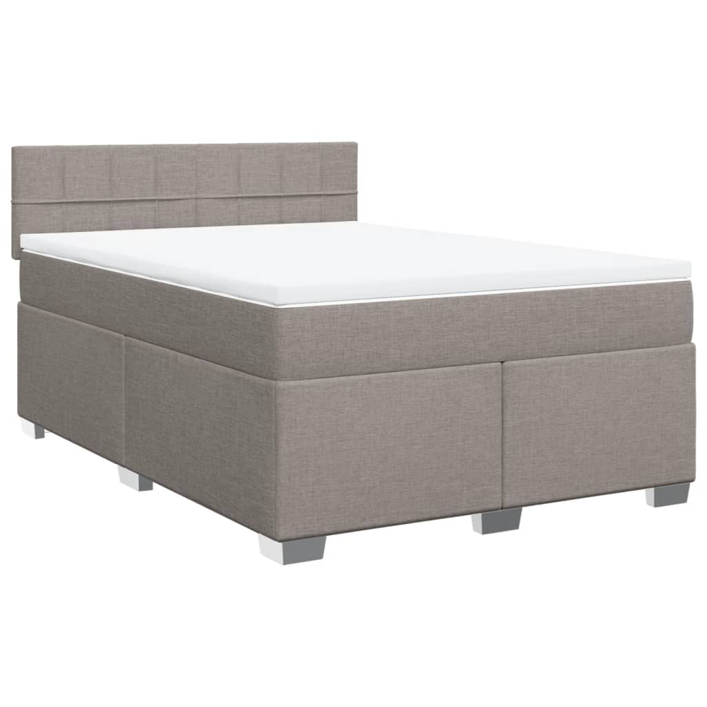 Boxspring met matras stof taupe 140x200 cm is nu te koop bij PeponiXL, paradijselijk wonen!