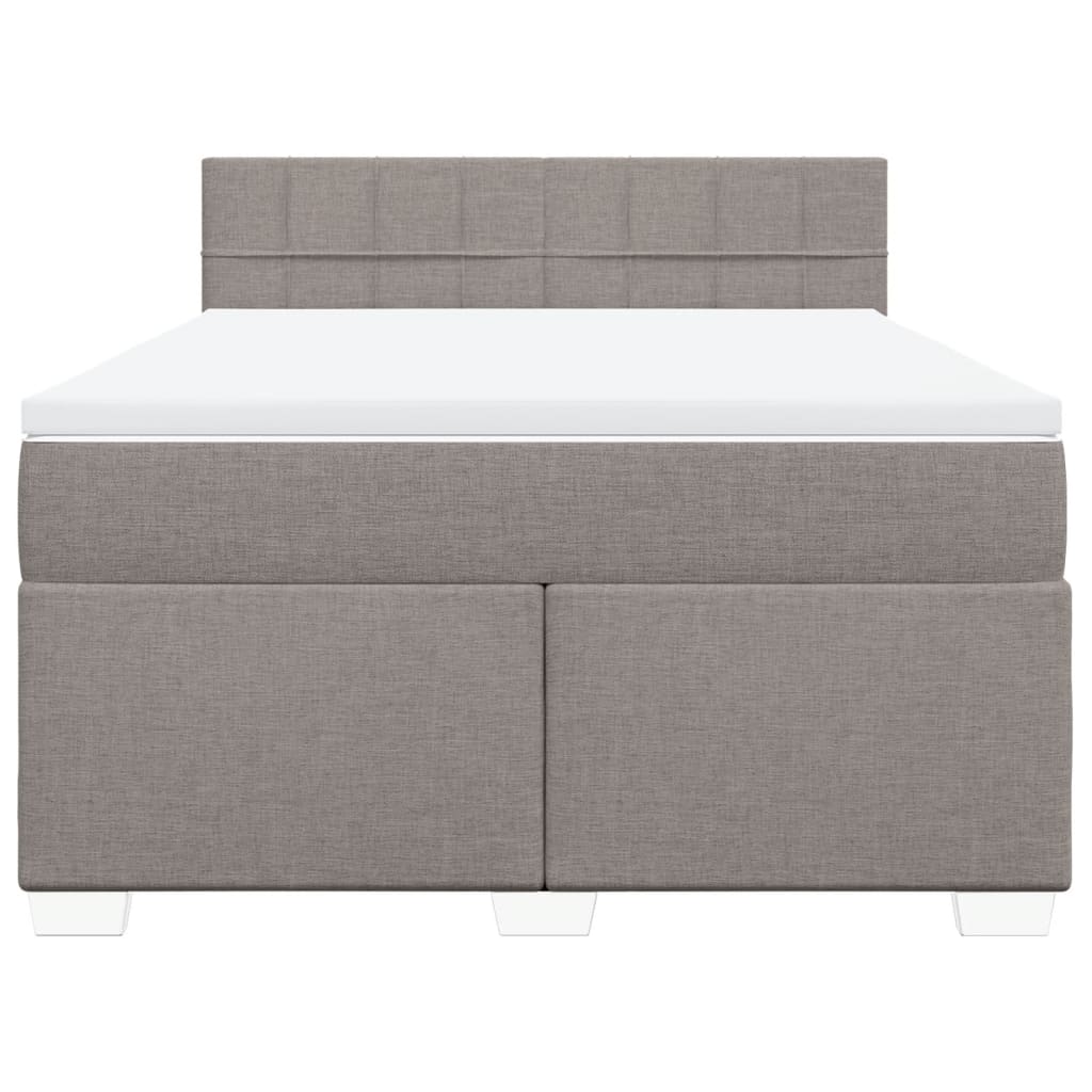 Boxspring met matras stof taupe 140x200 cm is nu te koop bij PeponiXL, paradijselijk wonen!