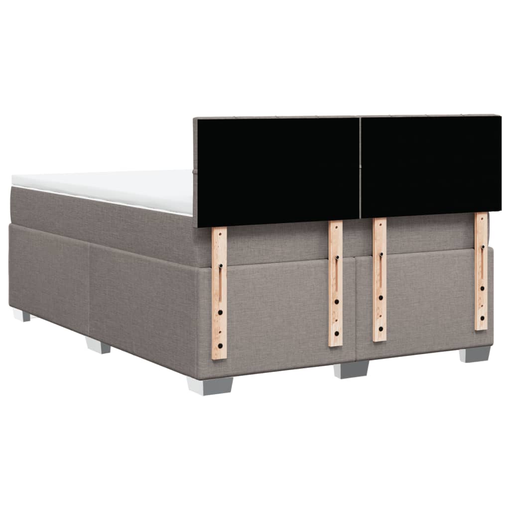 Boxspring met matras stof taupe 140x200 cm is nu te koop bij PeponiXL, paradijselijk wonen!