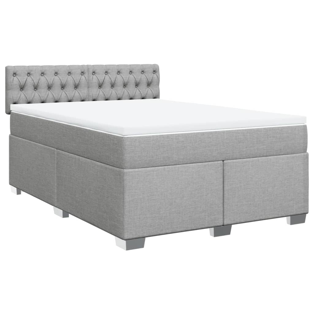 Boxspring met matras stof lichtgrijs 140x200 cm is nu te koop bij PeponiXL, paradijselijk wonen!