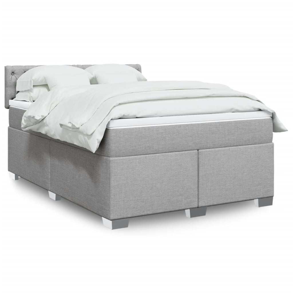 Boxspring met matras stof lichtgrijs 140x200 cm is nu te koop bij PeponiXL, paradijselijk wonen!