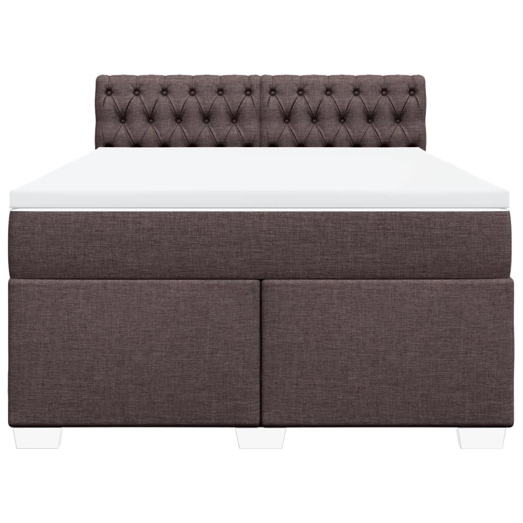 Boxspring met matras stof donkerbruin 140x200 cm is nu te koop bij PeponiXL, paradijselijk wonen!