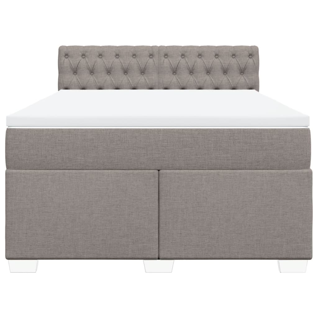 Boxspring met matras stof taupe 140x200 cm is nu te koop bij PeponiXL, paradijselijk wonen!