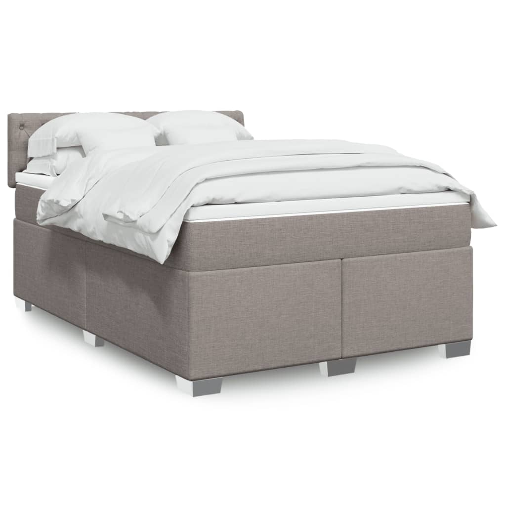 Boxspring met matras stof taupe 140x200 cm is nu te koop bij PeponiXL, paradijselijk wonen!